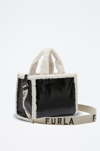 Sac à main en cuir vernis Opportunity - Blanc et noir
