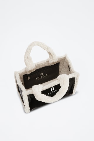 Sac à main en cuir vernis Opportunity - Blanc et noir