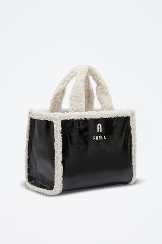 Sac à main en cuir vernis Opportunity - Blanc et noir