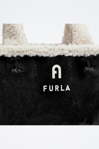 Sac à main en cuir vernis Opportunity - Blanc et noir