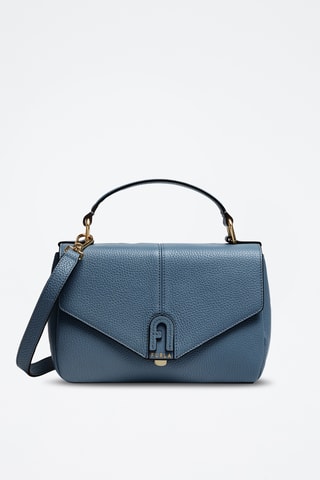 Sac à main en cuir de veau - Bleu pétrole