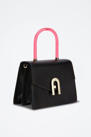 Sac à main en cuir de veau S Elettra - Noir