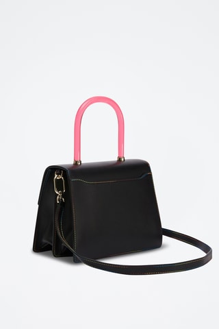 Sac à main en cuir de veau S Elettra - Noir