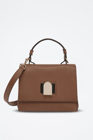 Sac à main en cuir de veau Emma Mini - Marron