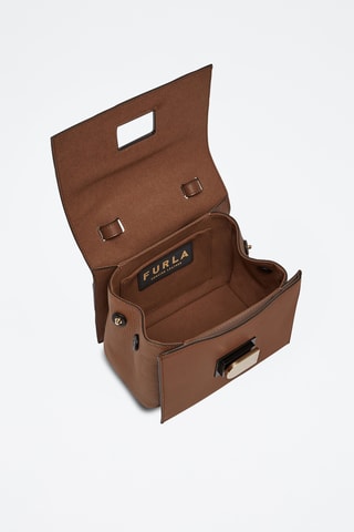 Sac à main en cuir de veau Emma Mini - Marron