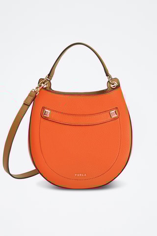 Sac à main en cuir de veau Afrodite Mini - Orange et marron
