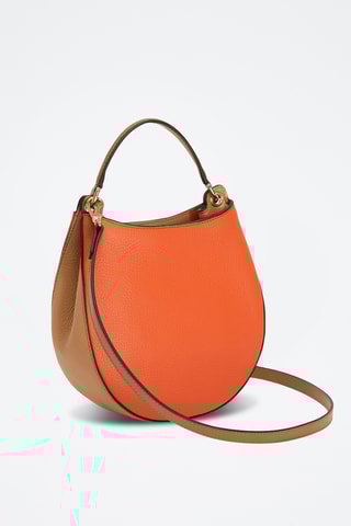 Sac à main en cuir de veau Afrodite Mini - Orange et marron