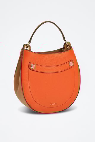 Sac à main en cuir de veau Afrodite Mini - Orange et marron