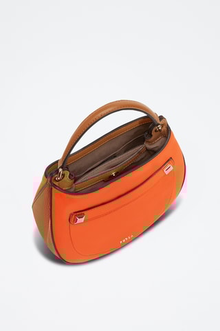 Sac à main en cuir de veau Afrodite Mini - Orange et marron