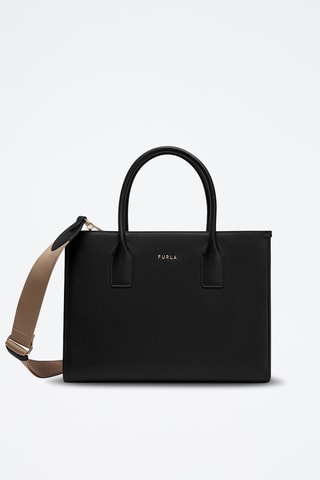 Sac à main en cuir de veau Afrodite L - Noir