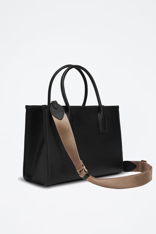 Sac à main en cuir de veau Afrodite L - Noir