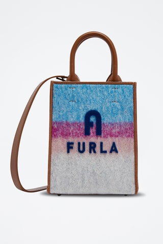 Sac à main en laine et en cuir Opportunity - Blanc et marron