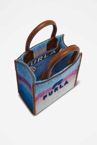 Sac à main en laine et en cuir Opportunity - Blanc et marron