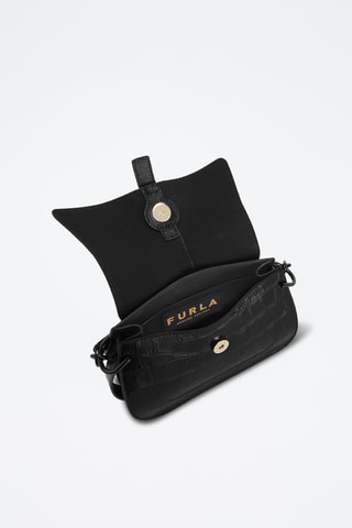 Sac à main en cuir de veau Flow - Noir