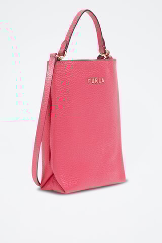 Sac à main en cuir de veau Eos S Vertical - Rose