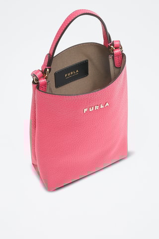 Sac à main en cuir de veau Eos S Vertical - Rose