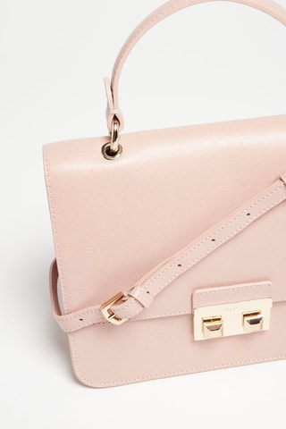 Sac à main en croûte de cuir Bella - Nude