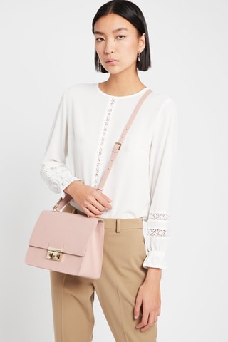Sac à main en croûte de cuir Bella - Nude