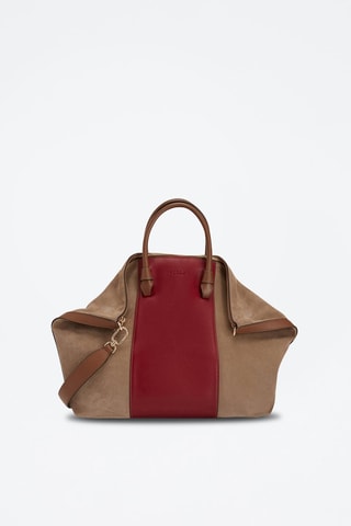 Sac à main en cuir Miastella L - Bordeaux et marron
