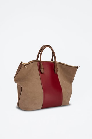 Sac à main en cuir Miastella L - Bordeaux et marron
