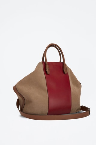 Sac à main en cuir Miastella L - Bordeaux et marron