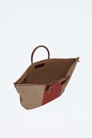 Sac à main en cuir Miastella L - Bordeaux et marron