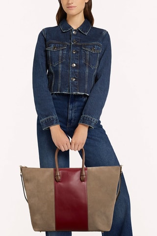Sac à main en cuir Miastella L - Bordeaux et marron