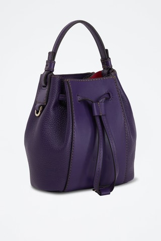 Sac seau en cuir de veau Miastella - Violet