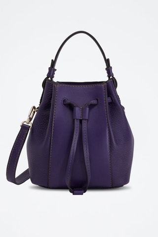 Sac seau en cuir de veau Miastella - Violet