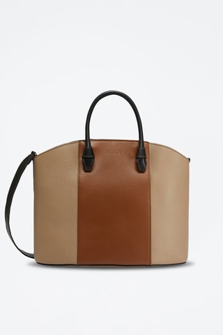 Sac à main en cuir de veau Miastella L - Beige