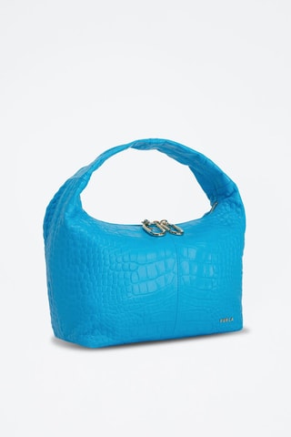 Sac à main en cuir de veau Ginger S - Turquoise