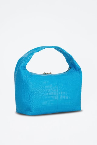 Sac à main en cuir de veau Ginger S - Turquoise