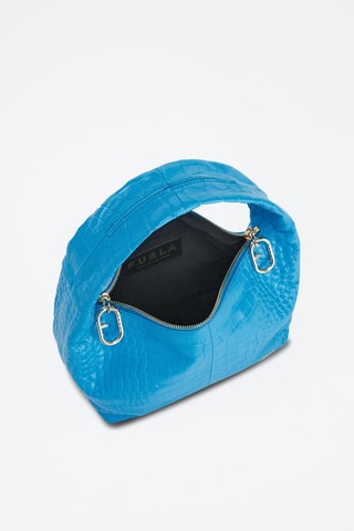 Sac à main en cuir de veau Ginger S - Turquoise
