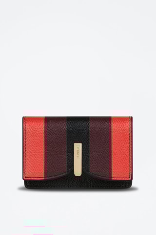 Porte-cartes en cuir Ribbon - Noir et rouge