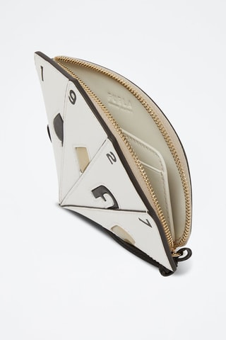 Porte-cartes en cuir de veau Board Games - Ecru