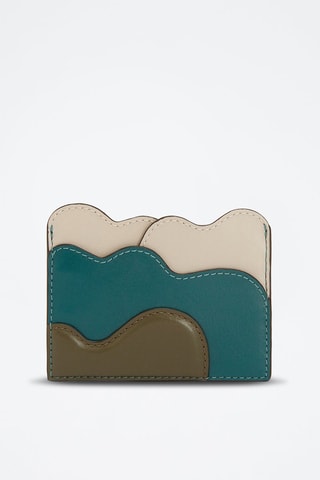 Porte-cartes en cuir Allegra - Bleu canard et kaki