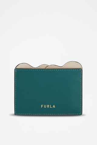 Porte-cartes en cuir Allegra - Bleu canard et kaki