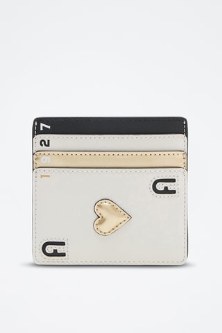 Porte-cartes en cuir de veau Games S - Blanc