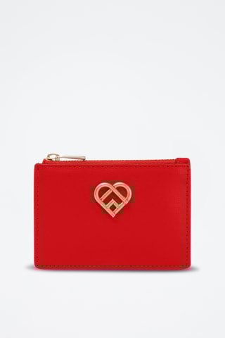 Porte-cartes en cuir de veau My Joy S - Rouge