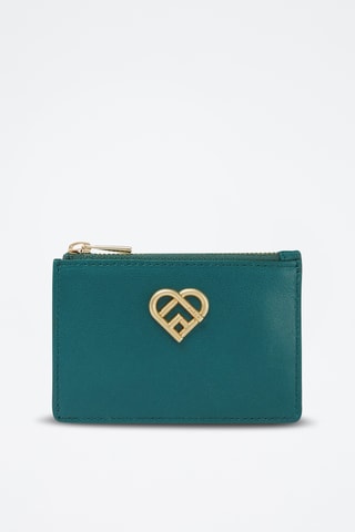 Porte-cartes en cuir de veau My Joy S - Vert émeraude