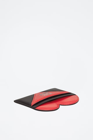 Porte-cartes en cuir d’agneau - Noir et rouge