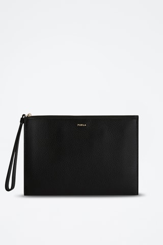 Trousse en cuir de veau Mini Babylon - Noir