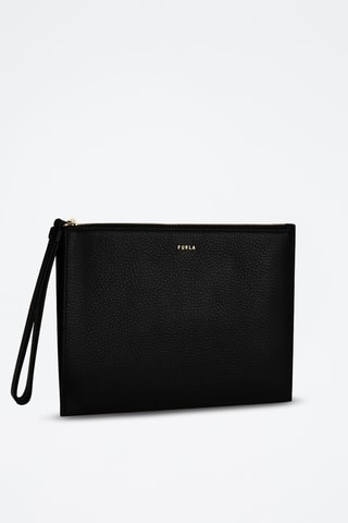 Trousse en cuir de veau Mini Babylon - Noir