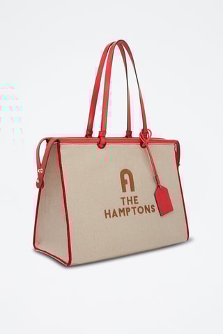 Sac porté épaule Archive Series - Taupe et rouge