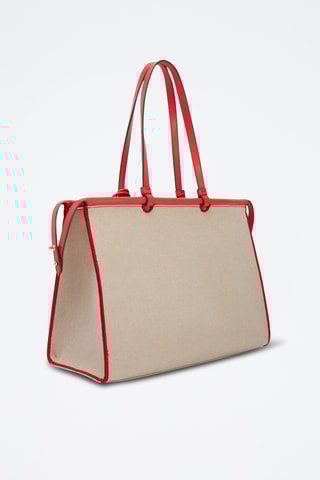 Sac porté épaule Archive Series - Taupe et rouge