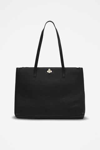 Sac porté épaule en cuir de veau L Danaé - Noir