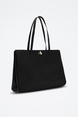 Sac porté épaule en cuir de veau L Danaé - Noir