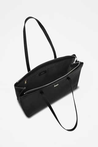 Sac porté épaule en cuir de veau L Danaé - Noir