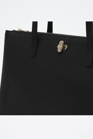 Sac porté épaule en cuir de veau L Danaé - Noir