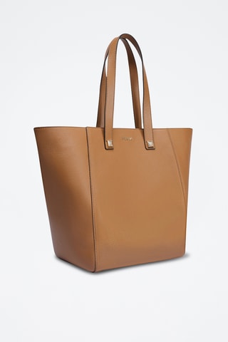 Sac porté épaule en cuir de veau M Afrodite - Camel